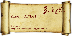 Zimer Ábel névjegykártya